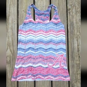 Blue 84 Alabama Red and Gray Chevron Racer Back Tank Womens Size Medium